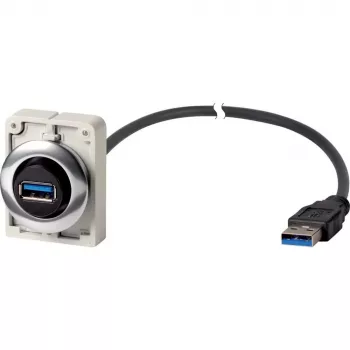Eaton M30C-FUSB-60 vstavaná USB 3.0 Type-A zásuvka s 1,5 m káblom, kovový predný prstenec Y7-187084