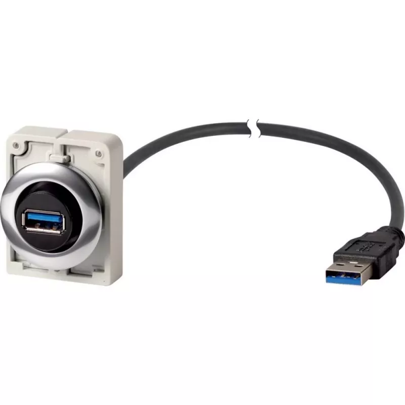 Eaton M30C-FUSB-60 vstavaná USB 3.0 Type-A zásuvka s 1,5 m káblom, kovový predný prstenec Y7-187084