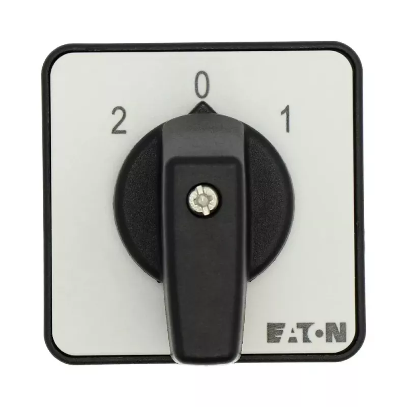 Eaton T0-1-15421/E vačkový vypínač, 1-pólový, ZAP-VYP, 20 A, 690 V AC, páčka, čierny, predný panel 48x48 mm 095806
