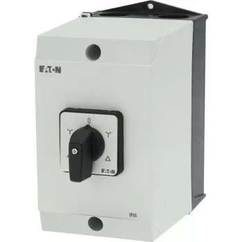 Eaton 207537 3-pólový otočný vypínač, 20 A, 690 V, predná montáž, čierno-biely