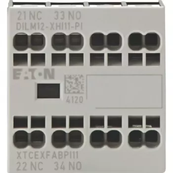 Eaton DILM12-XHI11 pomocný kontaktný blok, 1NO+1NC, predná montáž, skrutkové svorky 199456