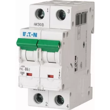Eaton PXL-B6/2 istič (MCB), 2-pólový, charakteristika B, 6 A, 10 kA, DIN lišta 236225