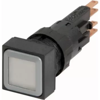 Eaton Q18LT-WS RMQ16 tlačidlo, tlačné, 1 NO, biela osvetlená, čierny golier, 16 mm, skrutkovacie svorky, 5 A / 250 V AC 089202