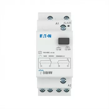 Eaton Z-S109/WW impulzný spínač, DIN lišta, 2 prepínače, 16 A, 230 V AC cievka 265314