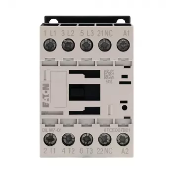 Eaton DILM7-01 stýkač, 3-pólový, 7 A, 230 V AC 50 Hz / 240 V AC 60 Hz cievka, 1 NC pomocný kontakt 276585