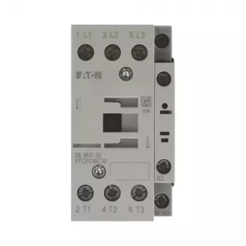 Eaton DILM17-10 výkonový stýkač, 3-pólový, 17 A, 690 V AC, cievka 42 V 50 Hz / 48 V 60 Hz, 1 NO pomocný kontakt, IP00, čierna/biela 277000