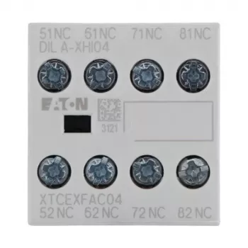 Eaton DILA-XHI04 blok pomocných kontaktov, 4-pólový, 2NO+2NC, čelná montáž, skrutkové svorky, čierna/biela 276424