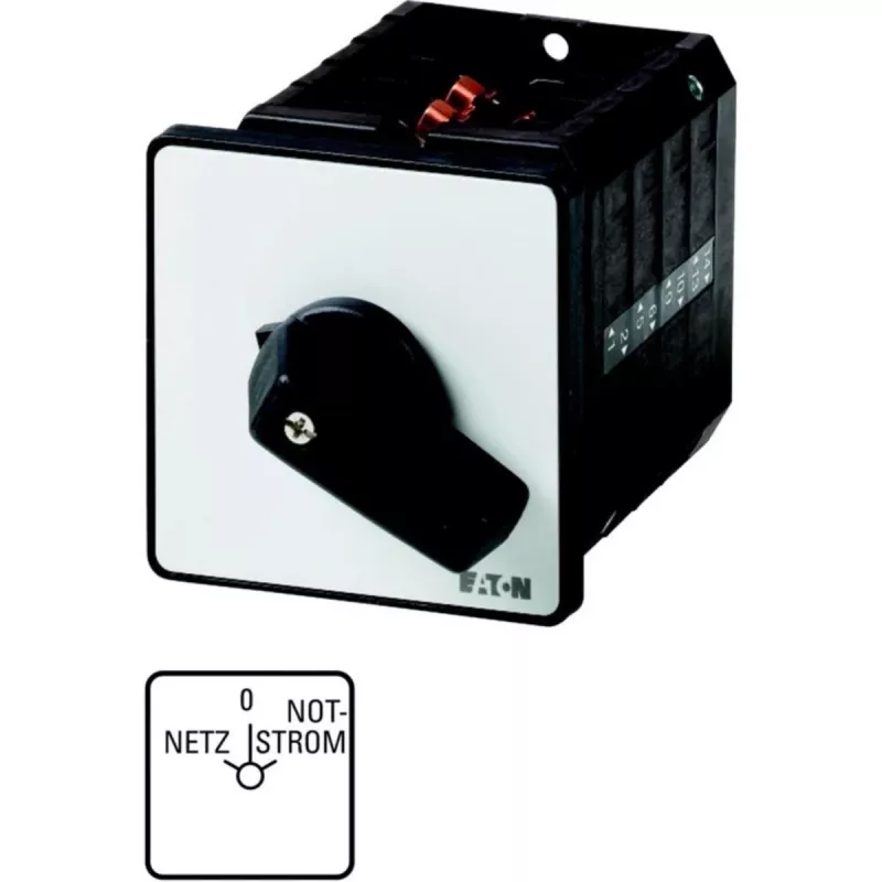 Eaton T5B-4-8902/E 4-pólový otočný spínač, 32 A, 690 V AC, čierny/biely 207430