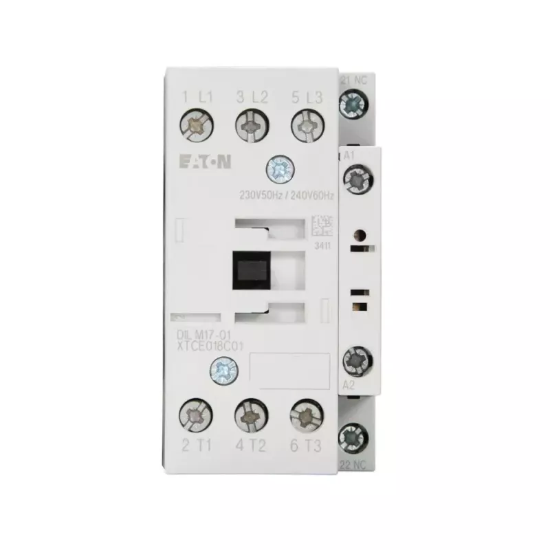 Eaton DILM17-01 stýkač, 3-pólový, 17 A, 230 V AC cievka, 1 NC pomocný kontakt 277036