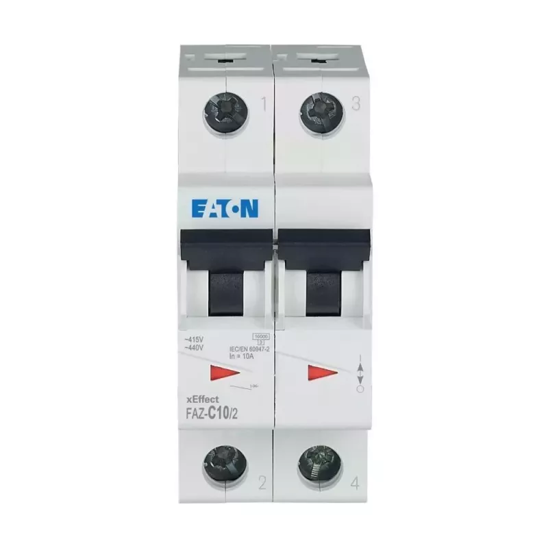 Eaton FAZ-C10/2 istič (MCB), 10 A, 2-pólový, typ C, 400 V AC, 10 kA 278756
