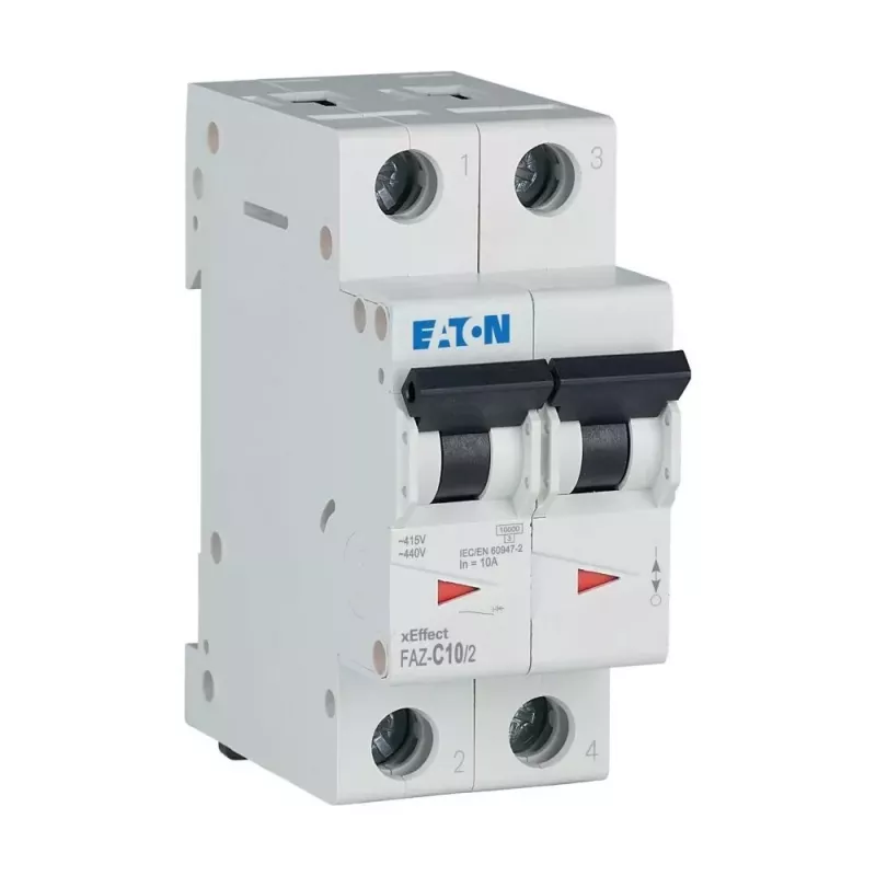 Eaton FAZ-C10/2 istič (MCB), 10 A, 2-pólový, typ C, 400 V AC, 10 kA 278756