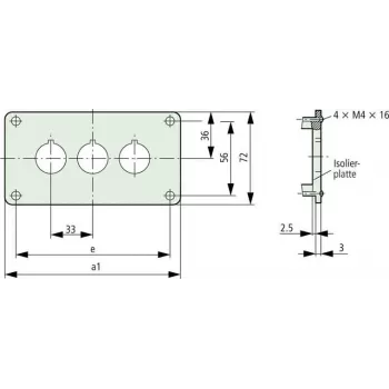 Eaton M22-E4 montážna doska pre 4 ovládacie prvky, antracitová 216545