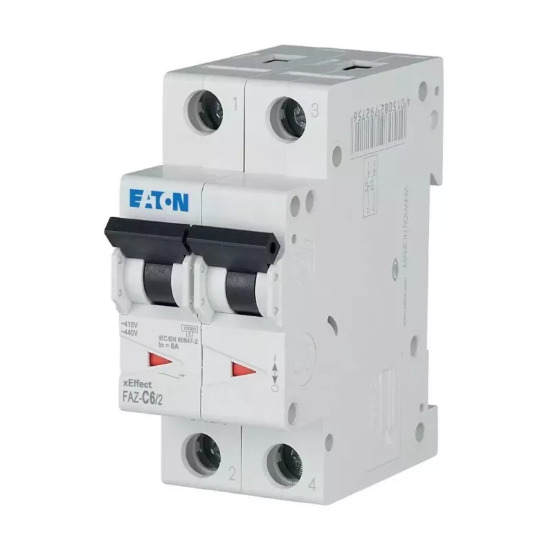 Eaton FAZ-C6/2 istič (MCB), 6 A, 2-pólový, typ C, 10 kA, 230/400 V AC 278754