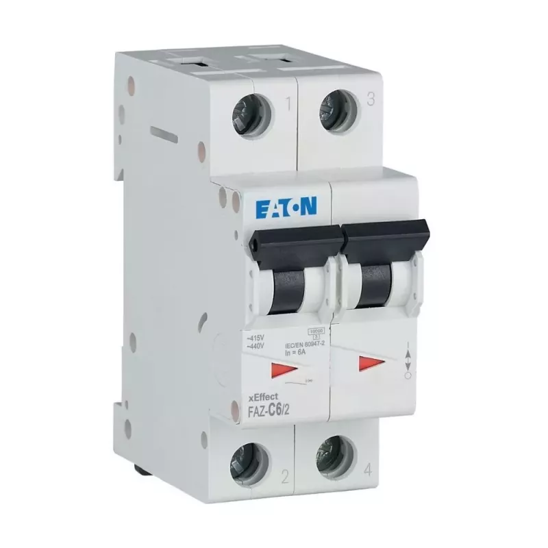 Eaton FAZ-C6/2 istič (MCB), 6 A, 2-pólový, typ C, 10 kA, 230/400 V AC 278754