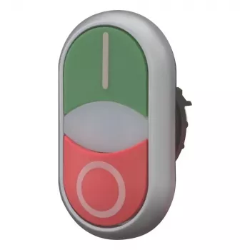 Eaton RMQ-Titan M22-DDLM-GR-X1 dvojité tlačidlo so signalizačným svetlom, zelená/červená, biela LED, 24V AC/DC, 1NO+1NC 284830