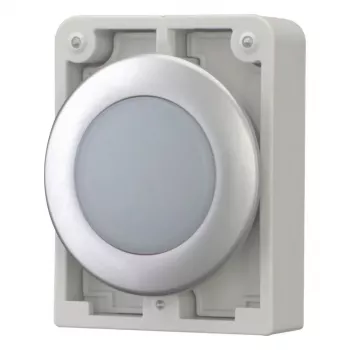 Eaton RMQ-Titan plochá okrúhla hlava signalizačného svetla, biela šošovka, chrómová clona, M30C-FL-W 183287