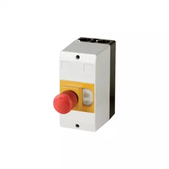 Eaton CI-PKZ01-PVT ovládacie puzdro na omietku s tlačidlom núdzového zastavenia, polykarbonát, svetlosivá, IP65, 158 x 80 x 177 mm 281406
