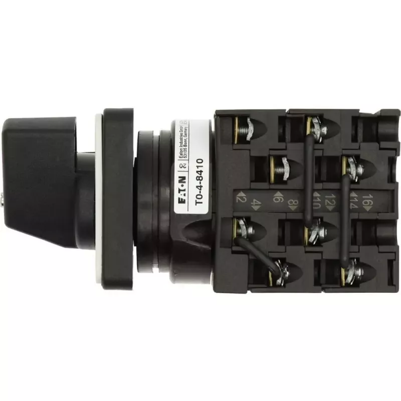 Eaton T0-4-8410/E vačkový spínač 3-pólový 20A 690V 4 polohy čierny 024604