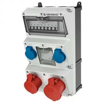 MENNEKES AMAXX kombinácia zásuviek, IP44, 32 A, 400 V, 2x CEE + 2x Schuko, prúdový chránič 930080