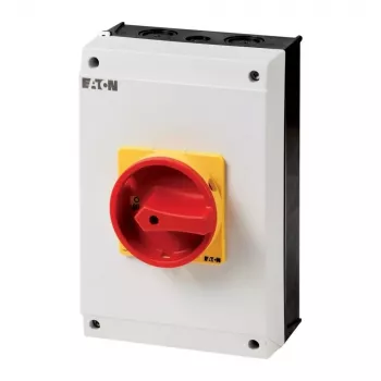 Eaton P3-63/I4/SVB/N 3-pólový hlavný spínač s funkciou núdzového zastavenia, 63 A, červená/žltá 207349