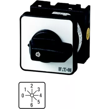 Eaton T0-3-8244/E ovládací spínač, 7 pozícií, 6,5 kW, 3-pólový, čierny rukoväť