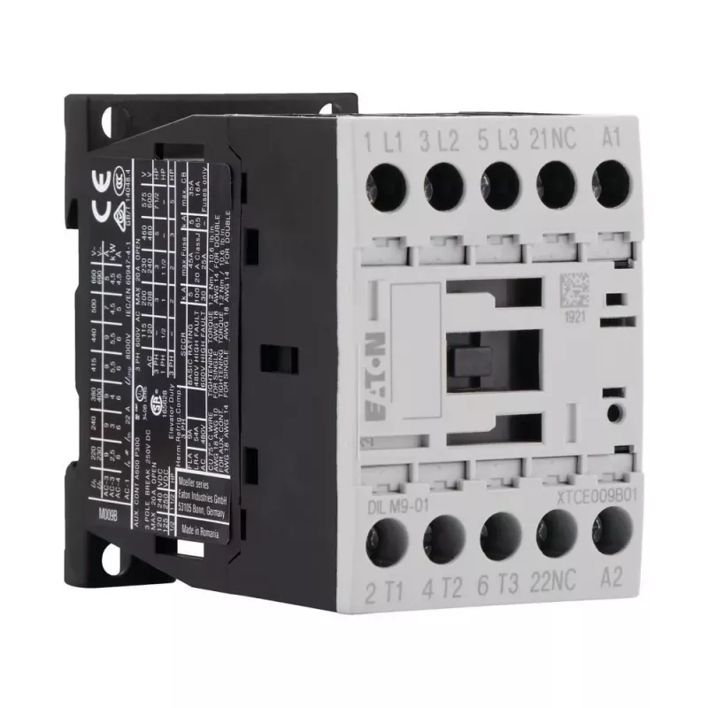 Eaton DILM9-01 24V AC 50Hz 3-pólový stýkač, 9A, 1NO, IP20 276712