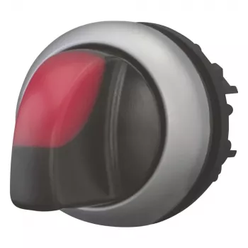 Eaton M22-WLK3-R osvetlený otočný spínač, 3 pozície, červený otočná rukoväť, 22,5 mm