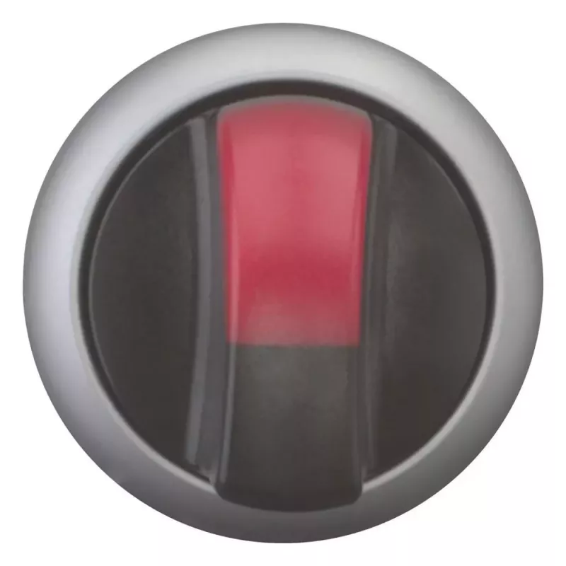 Eaton M22-WLK3-R osvetlený otočný spínač, 3 pozície, červený otočná rukoväť, 22,5 mm