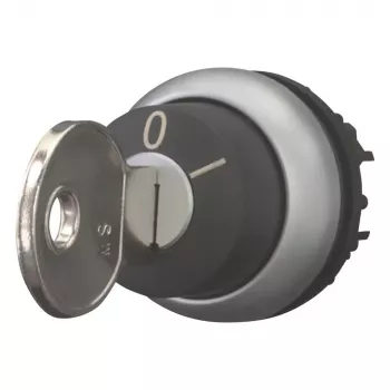 Eaton M22-WRS-MS2 kľúčový otočný spínač, 2 polohy, aretovaný, titánový predný krúžok, kľúč MS2, 22,5 mm montáž 111778