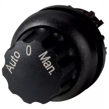 Eaton Moeller M22 otočný prepínač 3-polohový, čierny plastový predný krúžok, aretovaný, 22,5 mm 226839