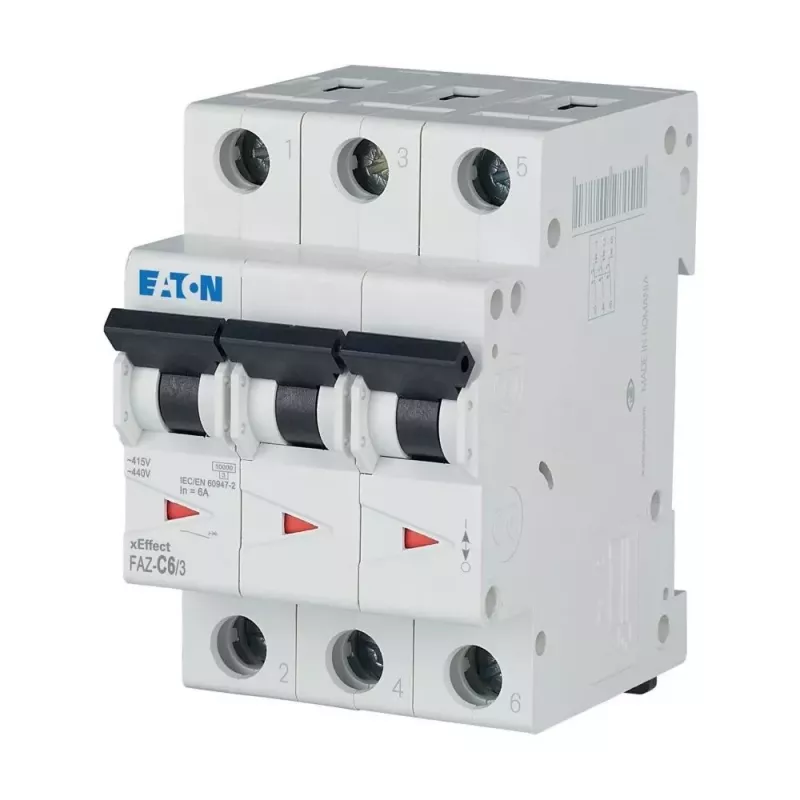 Eaton FAZ-C6/3 6 A 3-pólový istič (MCB) s charakteristikou C, 6 kA 278867
