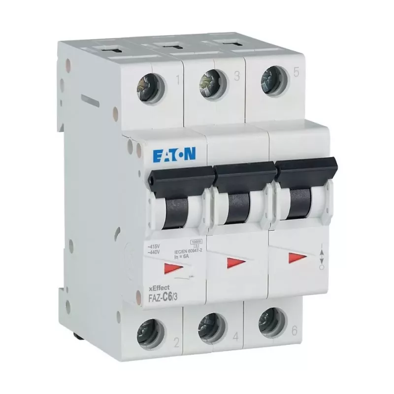 Eaton FAZ-C6/3 6 A 3-pólový istič (MCB) s charakteristikou C, 6 kA 278867