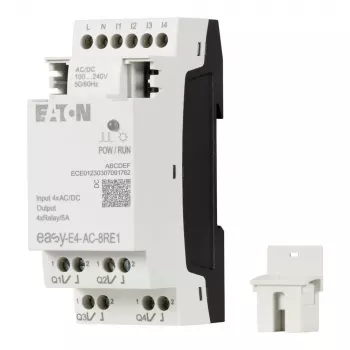 Eaton easyE4 AC rozširujúci modul, 4 digitálne vstupy, 4 reléové výstupy, 100-240 V AC, DIN-lišta EASY-E4-AC-8RE1