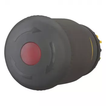 EATON M22S-PVLT osvetlený núdzový spínač, otočné odistenie, čierny hríbová hlavica, 38 mm, IP66/IP67/IP69K 271540