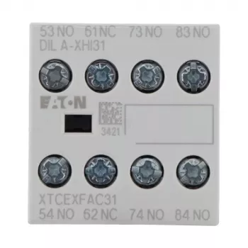 Eaton DILA-XHI31 blok pomocných kontaktov, 3 NO + 1 NC, skrutkové svorky, predná montáž, čierna/biela 276427