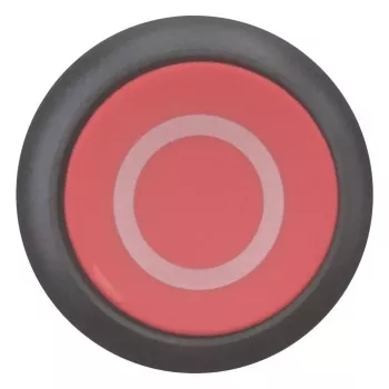 Eaton M22S-D-R-X0 ovládač tlačidla, zarovnaný, červený gombík, čierny plastový veniec, montáž 22,5 mm, IP66/IP67/IP69 216606