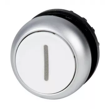 Eaton M22-D-W-X1 ovládač tlačidla, biely gombík, čierny veniec, tlačný, 22,5 mm 216611