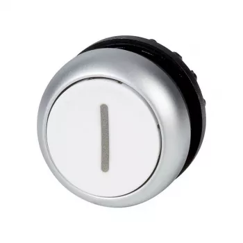 Eaton M22-D-W-X1 ovládač tlačidla, biely gombík, čierny veniec, tlačný, 22,5 mm 216611