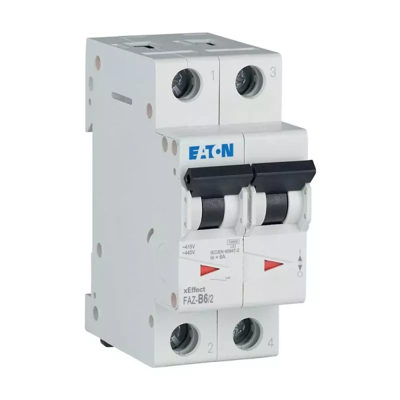 Eaton FAZ-B6/2 Istič (MCB), 2-pólový, 6 A, typ B, 10 kA 278728