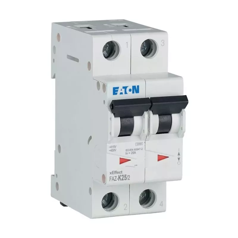 EATON FAZ-K25/2 Istič (MCB), charakteristika K, 25 A, 2-pólový, 10 kA 278800