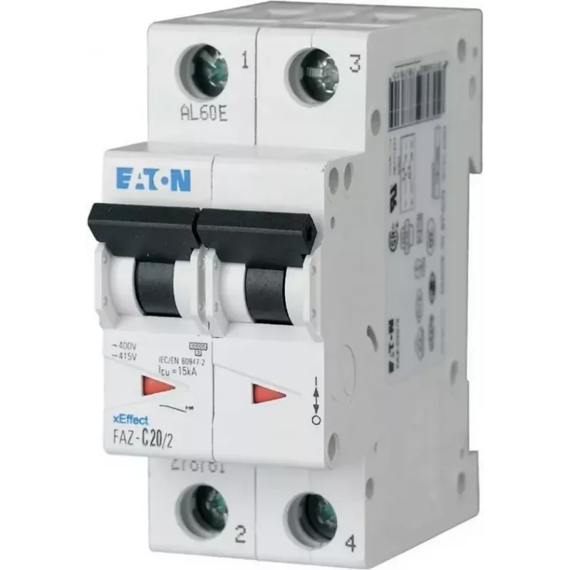 EATON FAZ-K25/2 Istič (MCB), charakteristika K, 25 A, 2-pólový, 10 kA 278800
