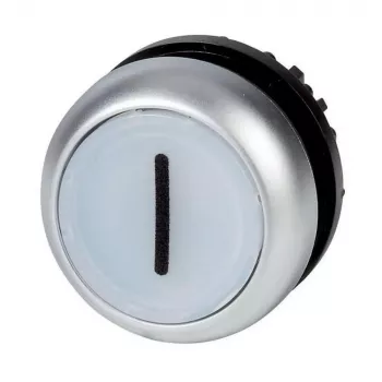 Eaton M22-DL-W-X1 Ovládač tlačidla, rovný, biely, kovový predný krúžok, 22,5 mm 216942