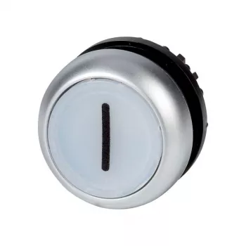 Eaton M22-DL-W-X1 Ovládač tlačidla, rovný, biely, kovový predný krúžok, 22,5 mm 216942