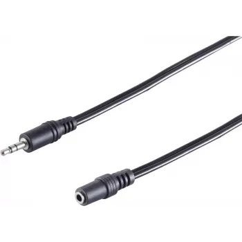 SHIVERPEAKS audio predlžovací kábel, 3,5 mm jack konektor samec na konektor samica, 2,5 m, čierny
