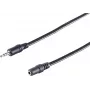 SHIVERPEAKS audio predlžovací kábel, 3,5 mm jack konektor samec na konektor samica, 2,5 m, čierny