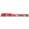 PIKO 57033 H0 detská štartovacia sada ÖBB nákladný vlak Rh 2016 s dvoma otvorenými vozňami Eaos