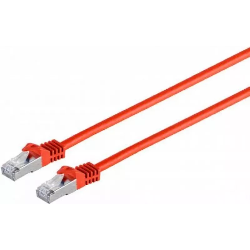 Exertis Connect 79305R Cat6a S/FTP prepojovací kábel RJ45–RJ45, 5 m, bezhalogénový, lisovaný, bez západky, červený