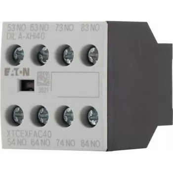 Eaton DILA-XHI40 pomocný kontaktný blok, 4 NO, čelná montáž, skrutkové svorky, čierna/biela 276428