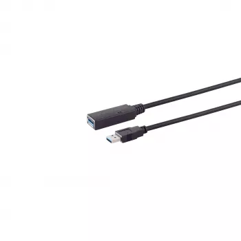 S CONN MAXIMUM CONNECTIVITY aktívny USB 3.0 predlžovací kábel, USB-C konektor samec na USB-A konektor samica, 5 Gbps, 5 m, čierny 13-39055