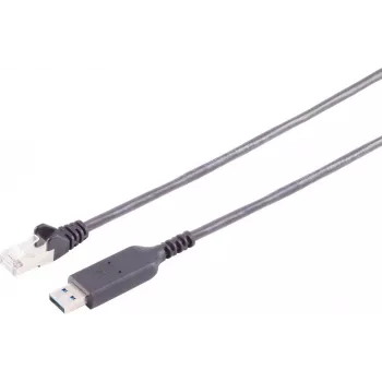 S CONN MAXIMUM CONNECTIVITY USB-A LAN adaptérový kábel 1G, USB Type-A konektor samec na RJ45, PVC, čierna, 1,5m (13-52155)